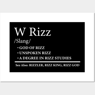 W Rizz Meaning Definition Funny Meme Quote Posters and Art